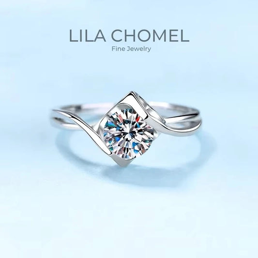 Wedding Band Fine Jewelry Platinum PT950 Rings for Women Engagement Moissanite Diamond VVS1 D Color 0.5/1ct Girl Valentine's Day