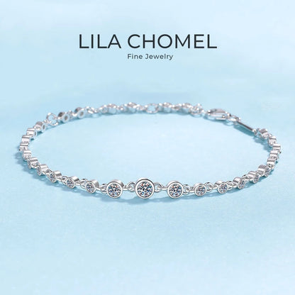 Daughter Adult's Day Gift 18K White/Rose Gold Bracelets 0.84CT Moissanite Diamond Women Valentine's Day PT950 Girl Birthday Gift