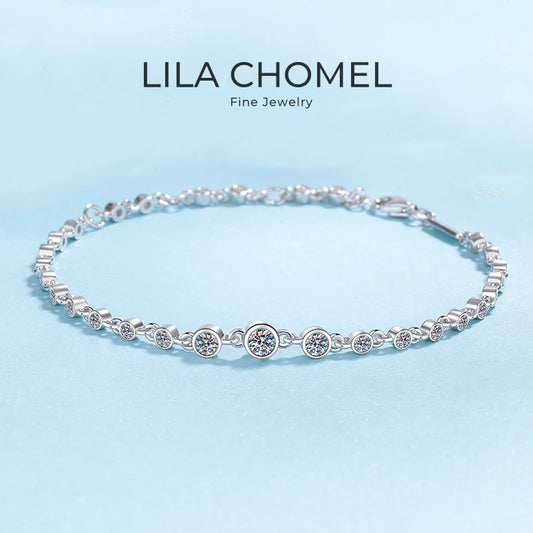 Daughter Adult's Day Gift 18K White/Rose Gold Bracelets 0.84CT Moissanite Diamond Women Valentine's Day PT950 Girl Birthday Gift
