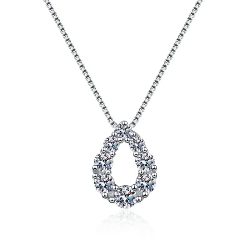 Engagement Platinum PT950 Necklaces Women Wedding Fine Jewelry Daughter Adult's Day 0.62CT Moissanite Diamond Girl Birthday Gift