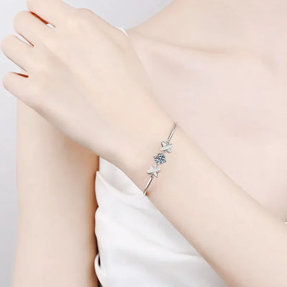 Daughter Birthday Gift 18K White Gold Bracelets 1CT Moissanite Diamond Girlfriend Valentine's Day Women PT950 Platinum Wedding