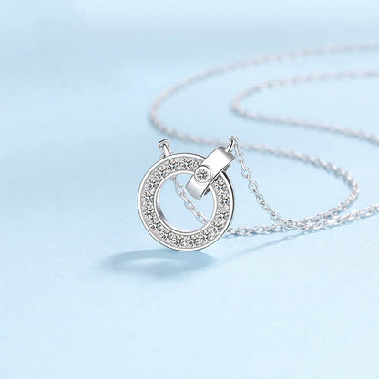 Birthday Gift 18K White Gold Necklaces Women Wedding 0.45ct Moissanite Diamond Girl Pendant Birthday Gift Fine Jewelry Daughter