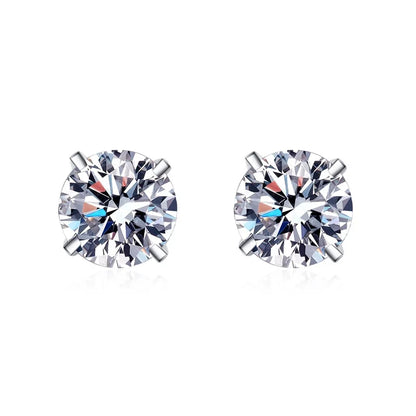 Engagement PT950 Platinum Earplug Stud Earrings Women Wedding 1/2CT Moissanite Diamond Girl Birthday Gift Daughter Fine Jewelry