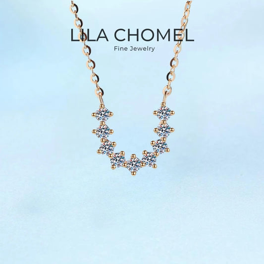 Valentine's Day 18K Rose Gold Necklaces Women Wedding Fine Jewelry 0.54CT Moissanite Diamond Pendant Girl Birthday Gift Daughter