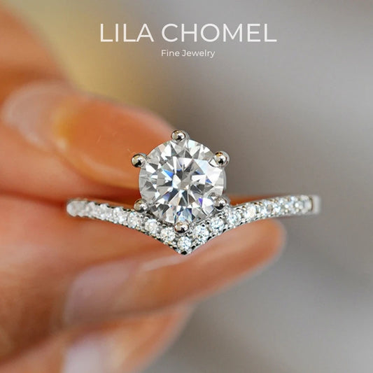 Women Valentine's Day 18K White Gold Birthday Gift Rings 1CT Moissanite Diamond Girl Wedding Band PT950 Platinum Fine Jewelry