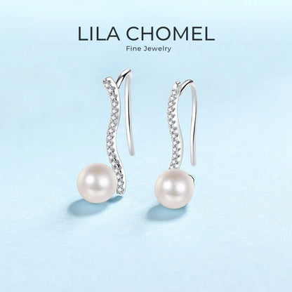 Brincos de diamante moissanite 0,14ct para presente de aniversário de filha, dia dos namorados, joia de casamento de pérolas de platina PT950