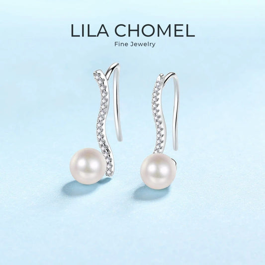 Women Valentine's Day 0.14CT Moissanite Diamond Daughter Birthday Gift Stud Earrings PT950 Platinum Girl Pearl Wedding Jewelry