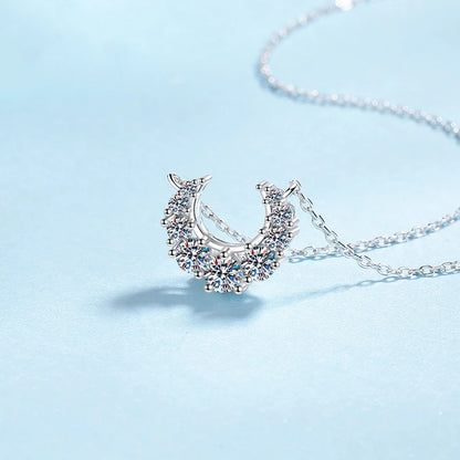 Lady Birthday Gift 18K White Gold Women Wedding Necklaces 0.66CT Moissanite Diamond Daughter PT950 Platinum Girl Valentine's Day