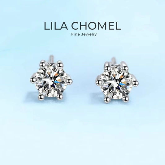 Wedding Jewelry Platinum PT950 Earplug Stud Earrings Women 0.5/1/2ct VVS1 D Color Moissanite Diamond Girl Birthday Gift Daughter