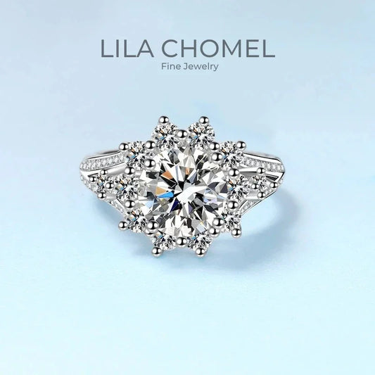 Girlfriend Valentine's Day Platinum PT950 Christmas Gift Rings 3CT VVS1 D Color Moissanite Diamond Wedding Band Women Birthday