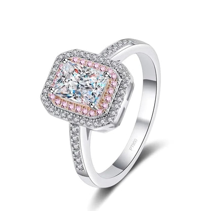 Engagement PT950 Platinum Women Wedding Bands 1CT Moissanite Diamond Girlfriend Valentine's Day Rings Birthday Gift Fine Jewelry