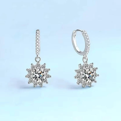 Women Birthday Gift 18K White Gold Drop Earrings 0.5/1CT Moissanite Diamond Girl Valentine's Day PT950 Platinum Fine Jewelry ins