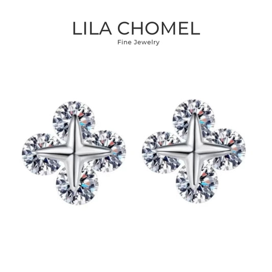 Lady Valentine's Day 18K White Gold Women Wedding Stud Earrings 0.8CT Moissanite Diamond PT950 Platinum Girl Birthday Gift Party