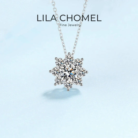 WOMEN Valentine's Day Platinum PT950 Wedding Necklaces 1/2CT VVS1 D Color Moissanite Diamond Pendant Girlfriend Birthday Gift