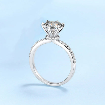 Engagement Women Rings Platinum PT950 Wedding Band 2CT VVS1 D Color Moissanite Diamond Girl Birthday Gift Wife Valentine's Day