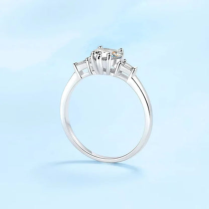 Designer Engagement 18K White Gold Women Wedding Band Lady 1CT Moissanite Diamond PT950 Platinum Girl Valentine's Day Gift Rings