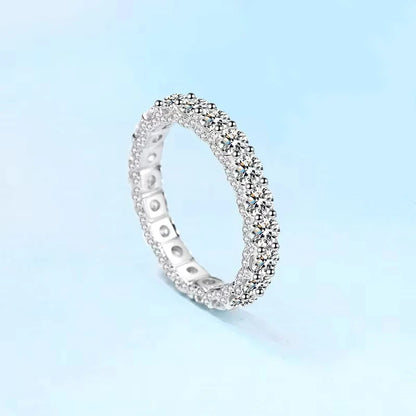 Aliança de casamento feminina em ouro branco 18K com diamante moissanite 2,1CT PT950, platina, presente de aniversário para namorada, joia para o dia dos namorados