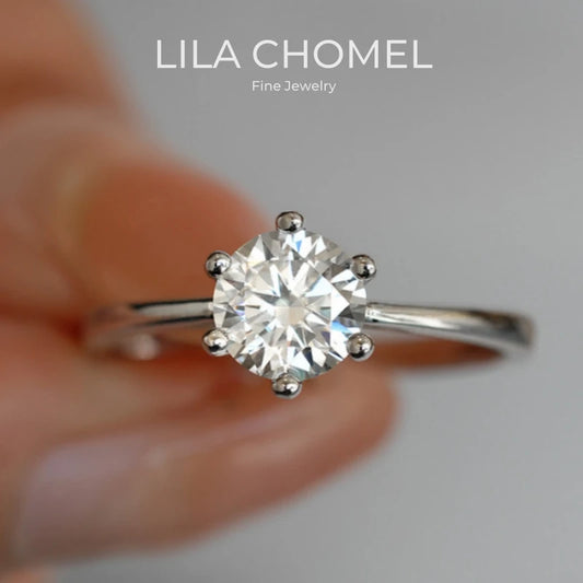 18K White Gold Women Engagement Wedding Band Diamond Girl Birthday Gift 0.5/0.8/1/2/3CT VVS1 D Color Moissanite PT950 Wife Rings