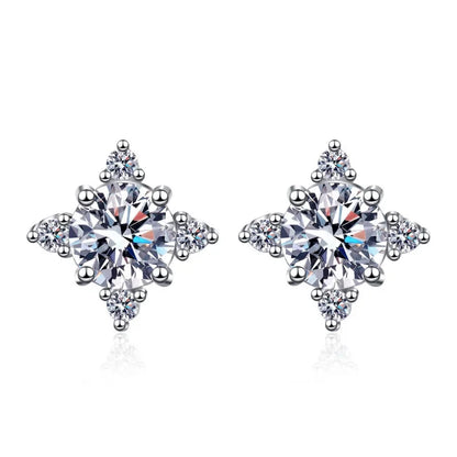 Girl Valentine's Day PT950 Platinum Earplug Stud Earrings Women Engagement 0.5/1CT Moissanite Diamond Lady Wedding Fine Jewelry