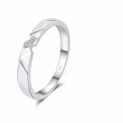 Birthday Gift 18K White Gold Women Men Couple Rings Valentine's Day Unisex 0.48ct Moissanite Diamond Lovers Girl Wedding Bands