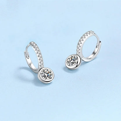 Office Lady Birthday Gift 18K White Gold Girl Drop Earrings 0.5/1CT Moissanite Diamond Women PT950 Platinum Wedding Fine Jewelry