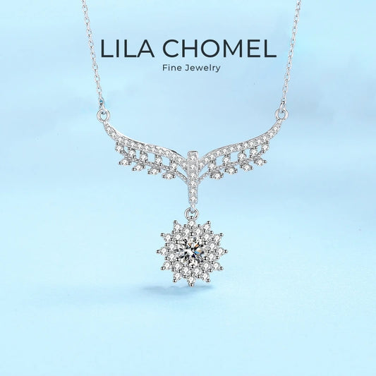 Engagement Jewelry White Gold 18K Women Wedding Necklaces 0.5CT Moissanite Diamond Pendant Birthday Gift Girl Valentine's Day