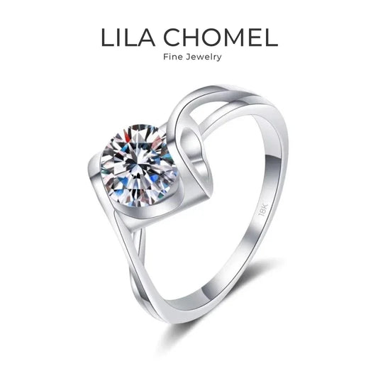 Girl Birthday Gift 18K White Gold Women Wedding Band Moissanite Diamond VVS D Color 0.5/1CT Valentine's Day PT950 Platinum Rings