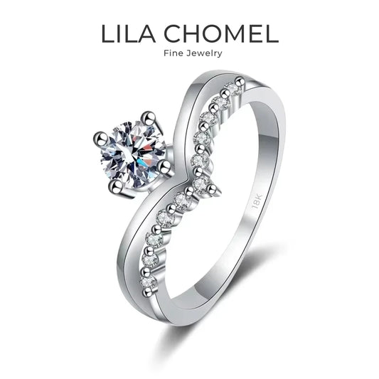 Engagement 18K White Gold Wedding Band Women Birthday Gift 0.5CT Moissanite Diamond Girl Valentine's Day PT950 Platinum Rings