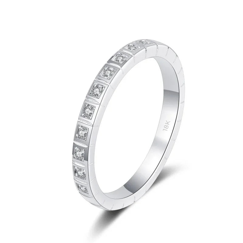 Fine Jewelry 18K White Gold Girl Engagement Rings 0.165ct Moissanite Diamond Birthday Gift Classic Wedding Band for Women Daily
