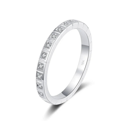 Fine Jewelry 18K White Gold Girl Engagement Rings 0.165ct Moissanite Diamond Birthday Gift Classic Wedding Band for Women Daily