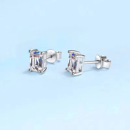 Women Valentine's Day 18K White Gold Stud Earrings Wedding Jewelry 1/2CT Moissanite Diamond PT950 Platinum Girl Birthday Gift