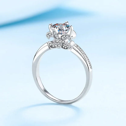 Lady wedding band 18K White Gold ring VVS1 D Color 1 Carat Women Moissanite Diamond Rings Engagement Best Gift for girl