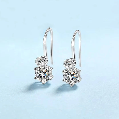 Women Valentine's Day 18K White Gold Wedding Drop Earrings 1.12/2.12/4.12CT Moissanite Diamond PT950 Platinum Girl Birthday Gift