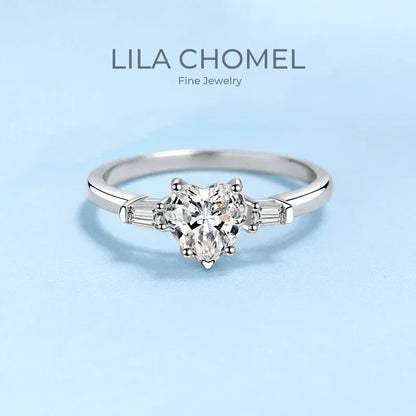 Designer Engagement 18K White Gold Women Wedding Band Lady 1CT Moissanite Diamond PT950 Platinum Girl Valentine's Day Gift Rings