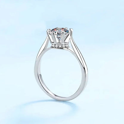 Engagement 18K White Gold Women Wedding Band 1CT Moissanite Diamond Rings Girlfriend Birthday Gift PT950 Platinum Fine Jewelry