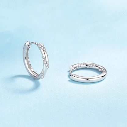 Brincos de argola de casamento em ouro branco 18K para o Dia dos Namorados, para meninas, 0,348 ct, moissanita, diamante, PT950, presente de aniversário em platina