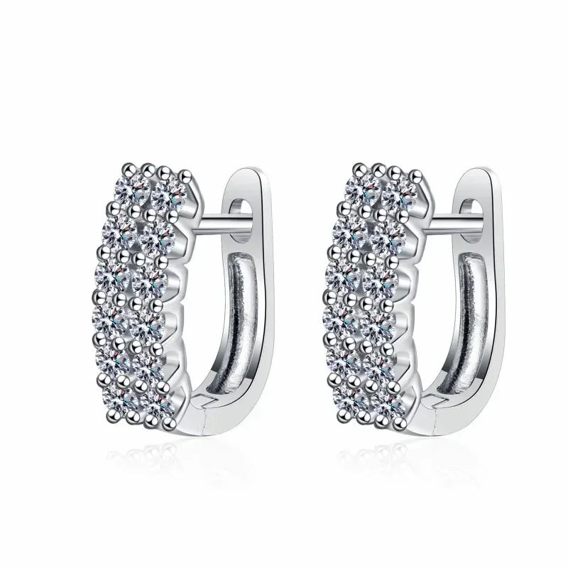 Brincos de argola de casamento em ouro branco 18K para o Dia dos Namorados, 0,72 ct, diamante de moissanita, presente de aniversário para meninas, joia de platina PT950 