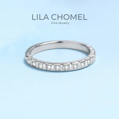 Fine Jewelry 18K White Gold Girl Engagement Rings 0.165ct Moissanite Diamond Birthday Gift Classic Wedding Band for Women Daily