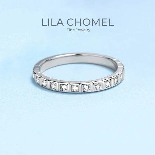 Fine Jewelry 18K White Gold Girl Engagement Rings 0.165ct Moissanite Diamond Birthday Gift Classic Wedding Band for Women Daily