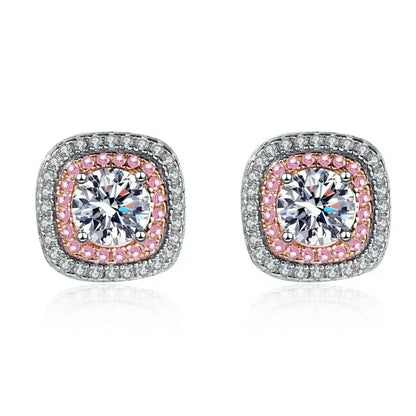 Girlfriend Birthday Gift 18K White Gold Stud Earrings 0.5CT Moissanite Diamond Women Valentine's Day PT950 Platinum Fine Jewelry