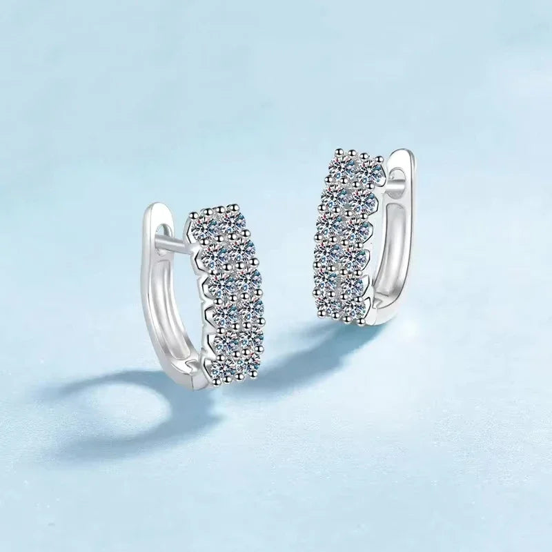 Wedding Fine Jewelry PT950 Platinum Hoop Earrings Women Engagement 0.72CT Moissanite Diamond Birthday Gift Girl Valentine's Day