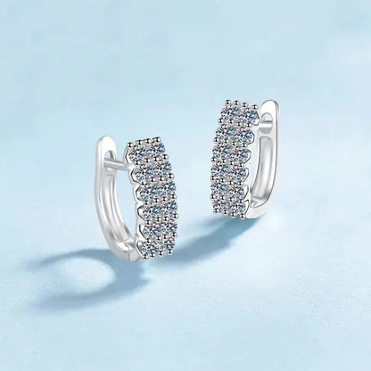 Wedding Fine Jewelry PT950 Platinum Hoop Earrings Women Engagement 0.72CT Moissanite Diamond Birthday Gift Girl Valentine's Day