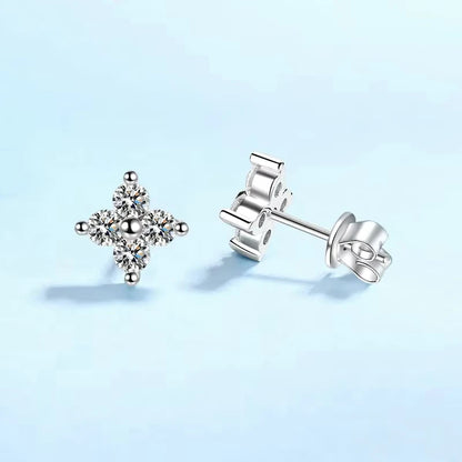 Valentine's Day 18K White Gold Daughter Wedding Fine Jewelry 0.8ct Moissnaite Diamond Women Earplug Stud Earrings Birthday Gift