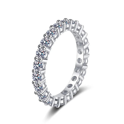 Designer Jewelry New Style 18K White Gold VVS1 D Color Moissanite Full Circle Diamond Classic Popular Rings for Wedding Women