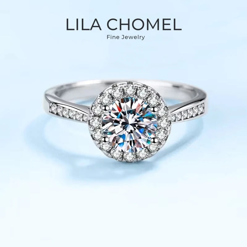 Engagement 18K White Gold Women Wedding Band 0.3/0.5/1/2CT Moissanite Diamond Girl Birthday Gift PT950 Platinum Valentine's Day