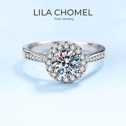 Engagement 18K White Gold Women Wedding Band 0.3/0.5/1/2CT Moissanite Diamond Girl Birthday Gift PT950 Platinum Valentine's Day