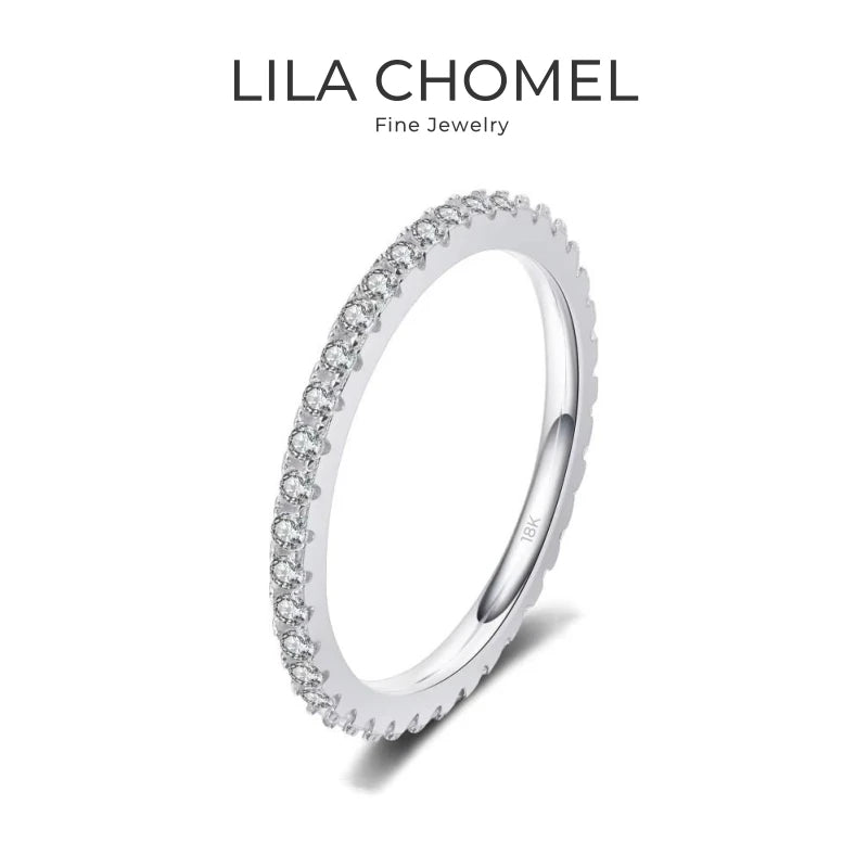 Engagement Women 18K White Gold Wedding Rings 0.57CT Moissanite Diamond Girl Birthday Gift Daughter PT950 Platinum Fine Jewelry