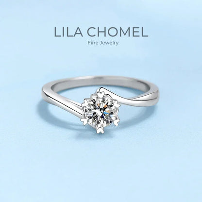 Women Engagement Rings 18K White Gold Wedding Band VVS 1 D Color 0.3/0.5CT Moissanite Diamond PT950 Platinum Girl Birthday Gift