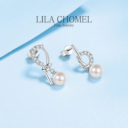 luxury platinum PT950 Women's stud earrings Freshwater Pearl Flawless Moissanite DColor Simple Diamond Earring for leisure party
