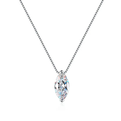 Classic PT950 Platinum Necklaces for Women 1ct D Color Marquise Cut 5*10mm Moissanite Diamond Female Fine Jewelry Birthday Gift